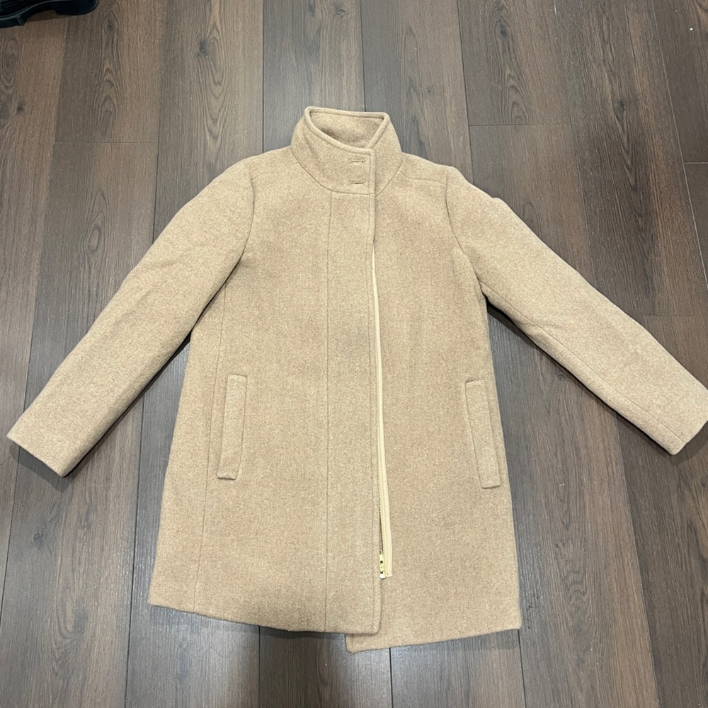 J. Crew Beige Wool Jacket with High Collar